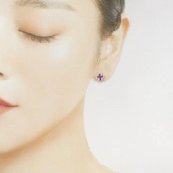 K18WG Bông tai Ruby - Hàng hiệu Chính hãng 861727