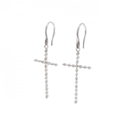 K18WG Bông tai kim cương chéo 0.14CT - Hàng hiệu Chính hãng 867836