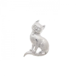 K18WG Bông tai hình mèo với kim cương 0.01CT - Hàng hiệu Chính hãng