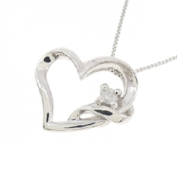 K18WG Dây chuyền hình trái tim kim cương 0.03CT - Hàng hiệu Chính hãng 859443