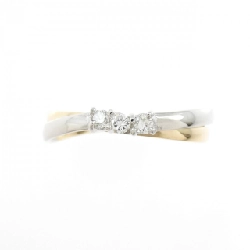 Nhẫn kim cương ba viên K18YG/PT900 0.08CT - Hàng hiệu Authentic 852426