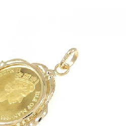 K18YG(枠) Mặt dây chuyền đồng xu - Hàng hiệu Authentic 861618