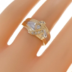 Nhẫn kim cương K18YG/PT900 0.10CT 666814