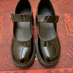 Giầy búp bê nữ da bóng cao 3cm