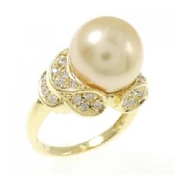 Nhẫn ngọc trai trắng K18YG 10.6mm - Hàng hiệu Authentic