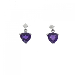 K18WG Amethyst Bông tai 1.31CT - Hàng hiệu Chính hãng