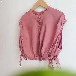 Áo croptop Nhật màu hồng vỏ đỗ 1008120