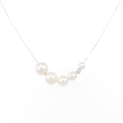 K18WG Ngọc trai Akoya Dây chuyền - Hàng hiệu Chính hãng