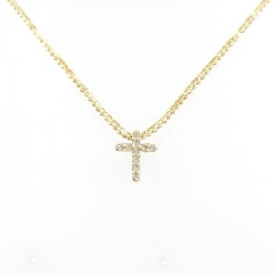 K18YG Dây chuyền kim cương chéo 0.1CT - Hàng hiệu Chính hãng