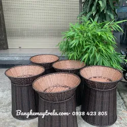 Bộ khay trưng trái cây siêu thị nhựa giả mây 674221