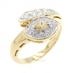 Nhẫn kim cương K18YG/PT 0.087CT - Hàng hiệu Authentic