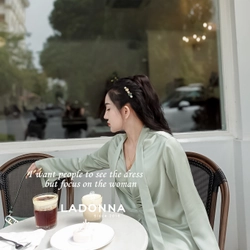 [New] Sơ mi lụa La Donna Design áo sơ mi tiểu thư sang chảnh Trắng 369263