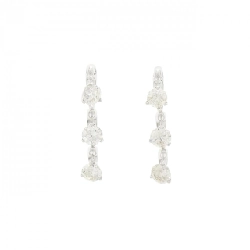 K18WG Bông tai kim cương ba viên 2.29CT - Hàng hiệu Chính hãng