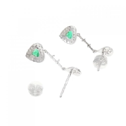 K18WG Bông tai hình trái tim ngọc lục bảo - Hàng hiệu Chính hãng 873875