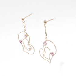 K10PG Bông tai Garnet hình trái tim - Hàng hiệu Chính hãng 868486