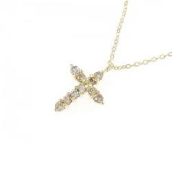 K18YG Dây chuyền kim cương chéo 0.1CT - Hàng hiệu chính hãng 846901