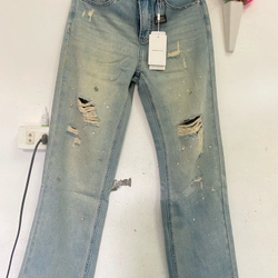 Quần Jeans cạp cao, ống rộng, đính đá 524542