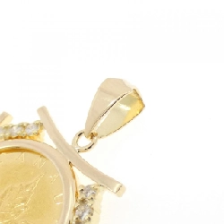 K18YG(枠) Dây chuyền đồng xu kim cương 0.13CT - Hàng hiệu Authentic 866043