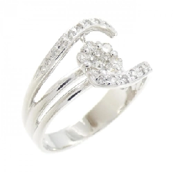 Nhẫn kim cương hoa K18WG 0.32CT