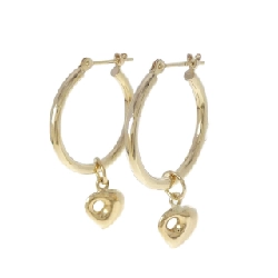 K18YG 2WAY Bông tai hình trái tim - Hàng hiệu Chính hãng 869259