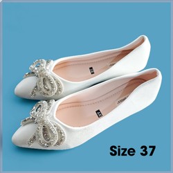 Bệt nữ da mềm màu trắng size 37