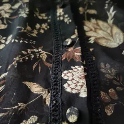 Áo sơ mi Mango Floral Flowy màu đen size S 592842