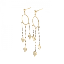 K18YG Bông tai hình trái tim - Hàng hiệu Chính hãng 875184