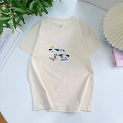 Áo Thun Nữ Cotton In Hình Size SML Form Cơ Bản Đen - Xám Chì - Be Hàng Mới