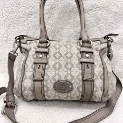 ✨ Fossil chuẩn Vintage – canvas phối da thật