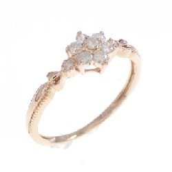 Nhẫn kim cương hoa K10PG 0.15CT - Hàng hiệu Chính hãng