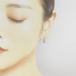 K18WG Aquamarine Bông tai - Hàng hiệu Chính hãng 869517