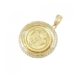 K18(枠） Đồng xu Mặt dây chuyền - Hàng hiệu Chính hãng 870527