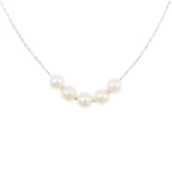 K18YG/K18WG Ngọc trai Akoya Dây chuyền - Hàng hiệu Authentic