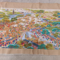 Tranh thêu chữ thập thành phẩm Cô Tô Phồn Hoa Đồ 225x70cm 495669