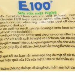 Sữa rửa mặt nghệ E100 ngăn ngừa mụn 100g 784519
