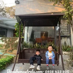 Ghế xích đu đôi mây nhựa 675056