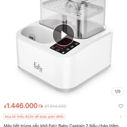 Máy tiệt trùng sấy khô, hầm cháo thông minh tích hợp máy hâm sữa FATZ Captain 2 463123