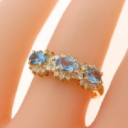 Nhẫn Blue Topaz K18YG - Hàng hiệu Chính hãng 854111
