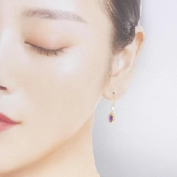 K18YG Amethyst Bông tai - Hàng hiệu Chính hãng 866795