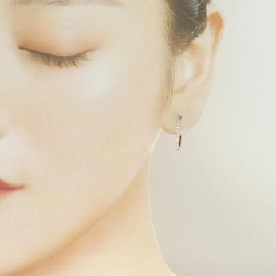 K18PG Bông tai kim cương hình vòng 0.30CT - Hàng hiệu Chính hãng 869628