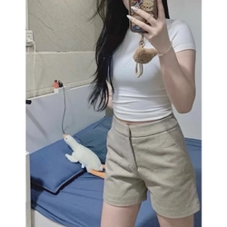 Quần đùi dạ lưng cao 
