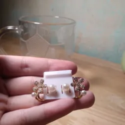 Khuyên tai ngọc trai nữ Hàn Quốc mạ vàng 14k 563919