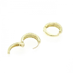K18YG Pave Diamond Hoop Earrings 1.00CT - Hàng hiệu Authentic 875254