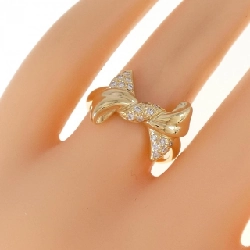 Nhẫn kim cương K18YG hình ruy băng 0.15CT 672393