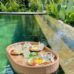 Khay nổi đồ ăn mây nhựa bể bơi 443934