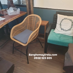 Ghế chân sắt cafe mây tre 443508