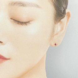 K18YG Bông tai Ruby Một bên - Hàng hiệu Chính hãng 865770