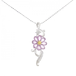 K18WG Hoa Sapphire Dây chuyền 1.30CT - Hàng hiệu Chính hãng