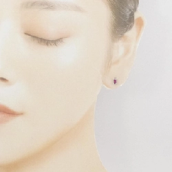 K18WG Bông tai Ruby 0.20CT - Hàng hiệu Chính hãng 876170