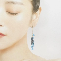 Bông tai Blue Topaz ba màu K18 - Hàng hiệu Authentic 867342